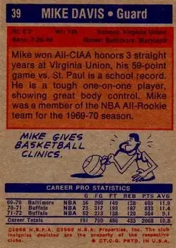 Back of Mike Davis