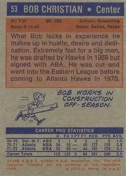 Back of Bob Christian