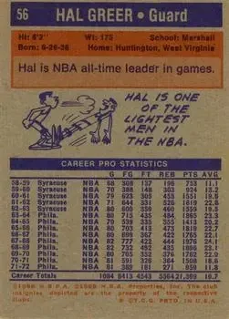 Back of Hal Greer