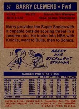 Back of Barry Clemens