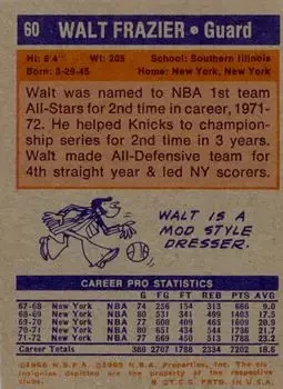 Back of Walt Frazier