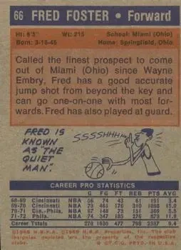 Back of Fred Foster