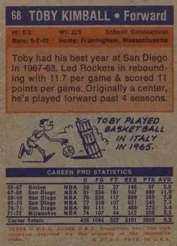 Back of Toby Kimball
