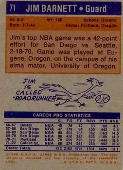 Back of Jim Barnett