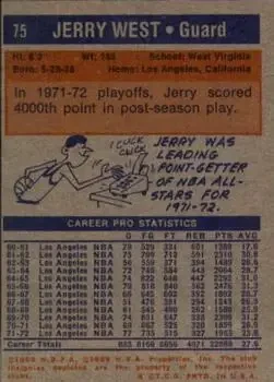 Back of Jerry West
