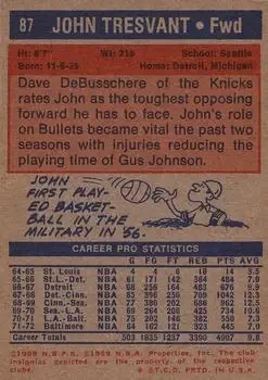 Back of John Tresvant