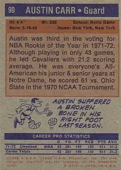 Back of Austin Carr