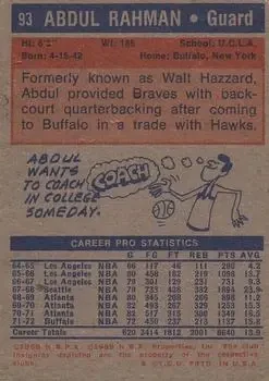 Back of Walt Hazzard
