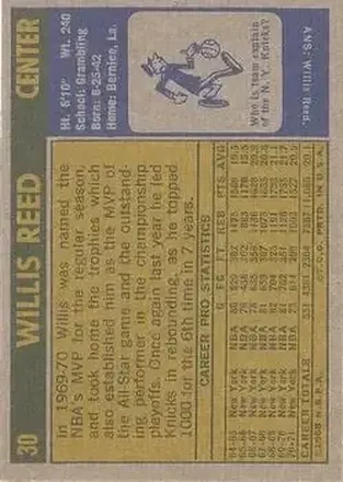Willis Reed Rückseite