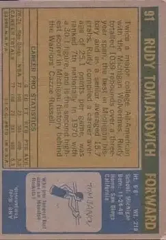 Back of Rudy Tomjanovich