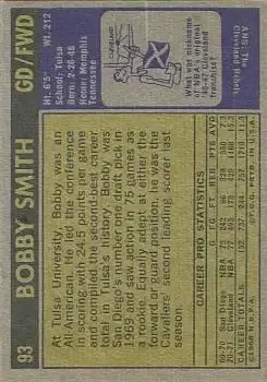 Back of Bingo Smith