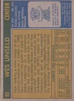 Back of Wes Unseld