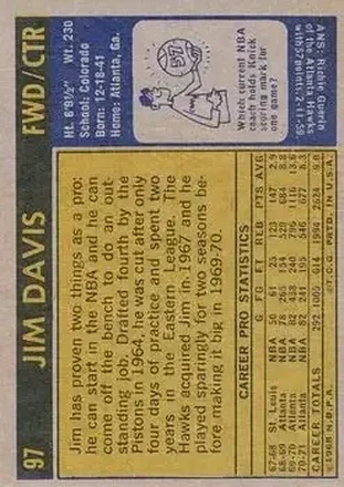 Jim Davis back