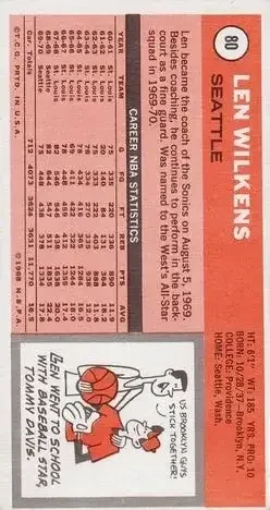 Back of Lenny Wilkens