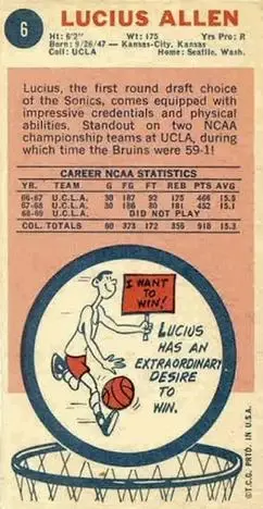 Back of Lucius Allen