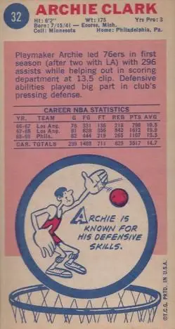 Back of Archie Clark