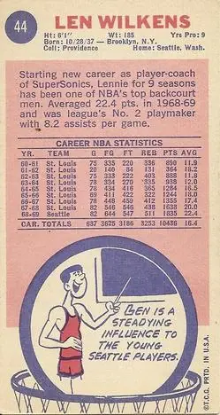 Back of Lenny Wilkens