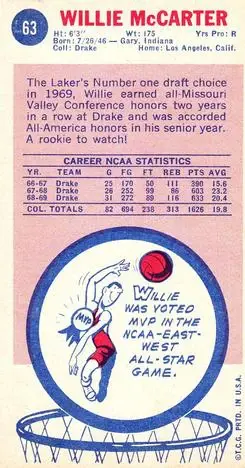 Back of Willie McCarter