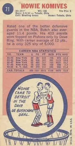 Back of Howie Komives