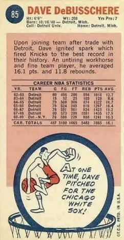 Back of Dave DeBusschere
