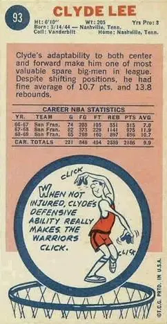 Back of Clyde Lee