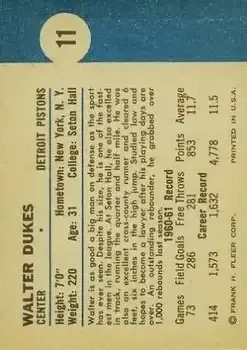 Back of Walter Dukes