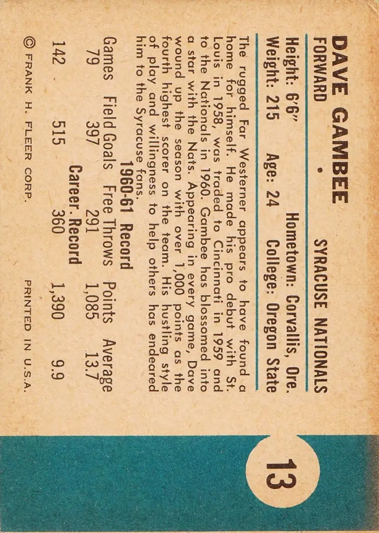 Back of Dave Gambee