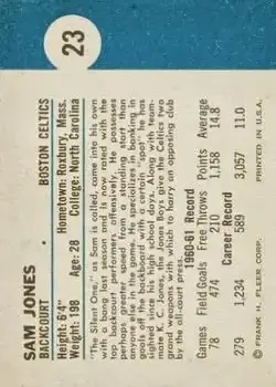 Back of Sam Jones