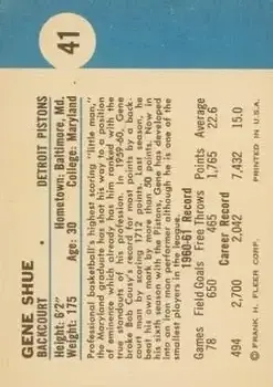 Back of Gene Shue