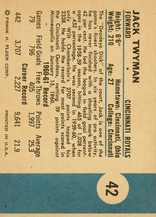 Verso de Jack Twyman