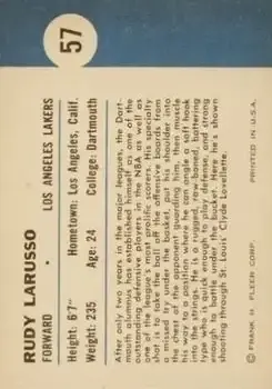 Back of Rudy LaRusso