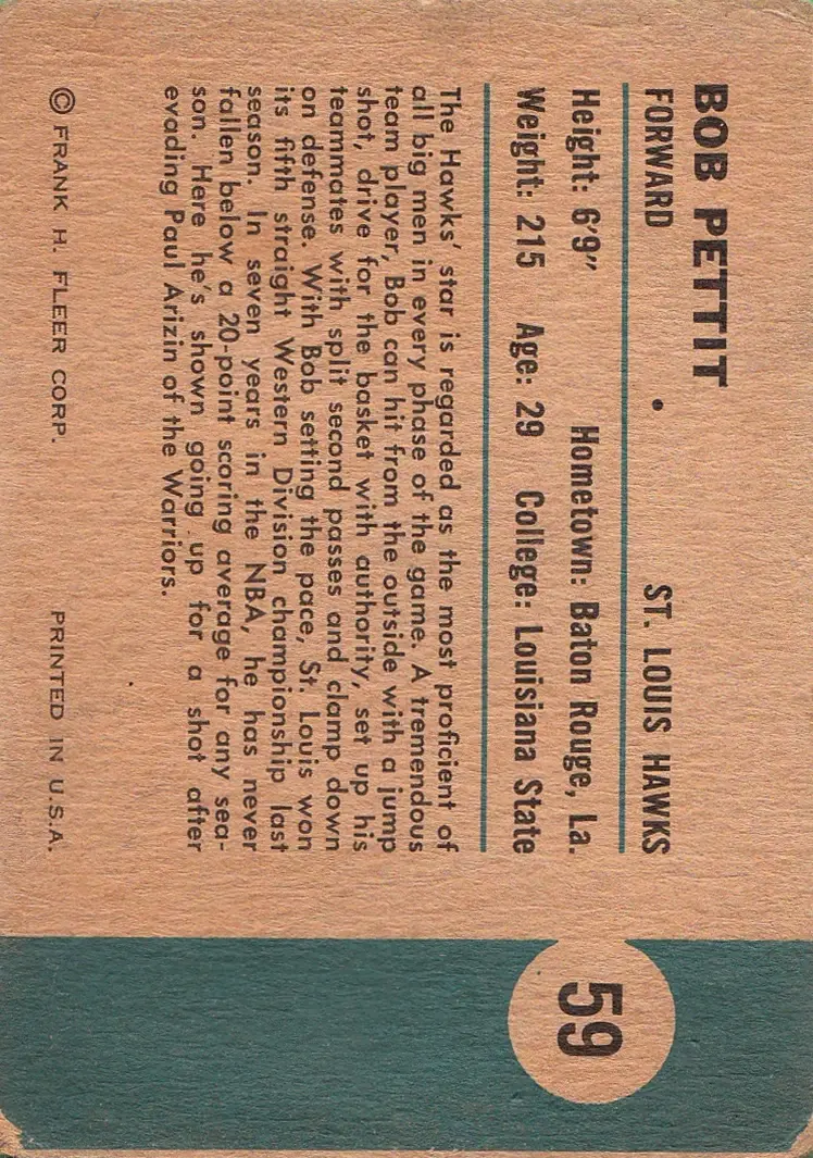 Back of Bob Pettit