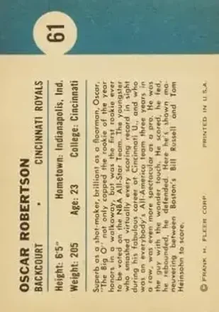Achterkant van Oscar Robertson