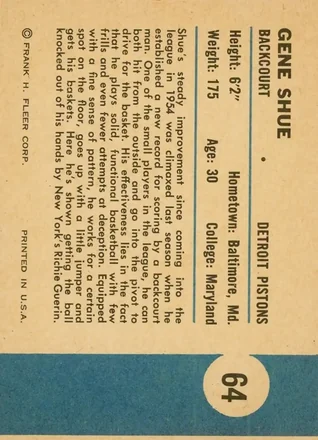 Gene Shue Rückseite