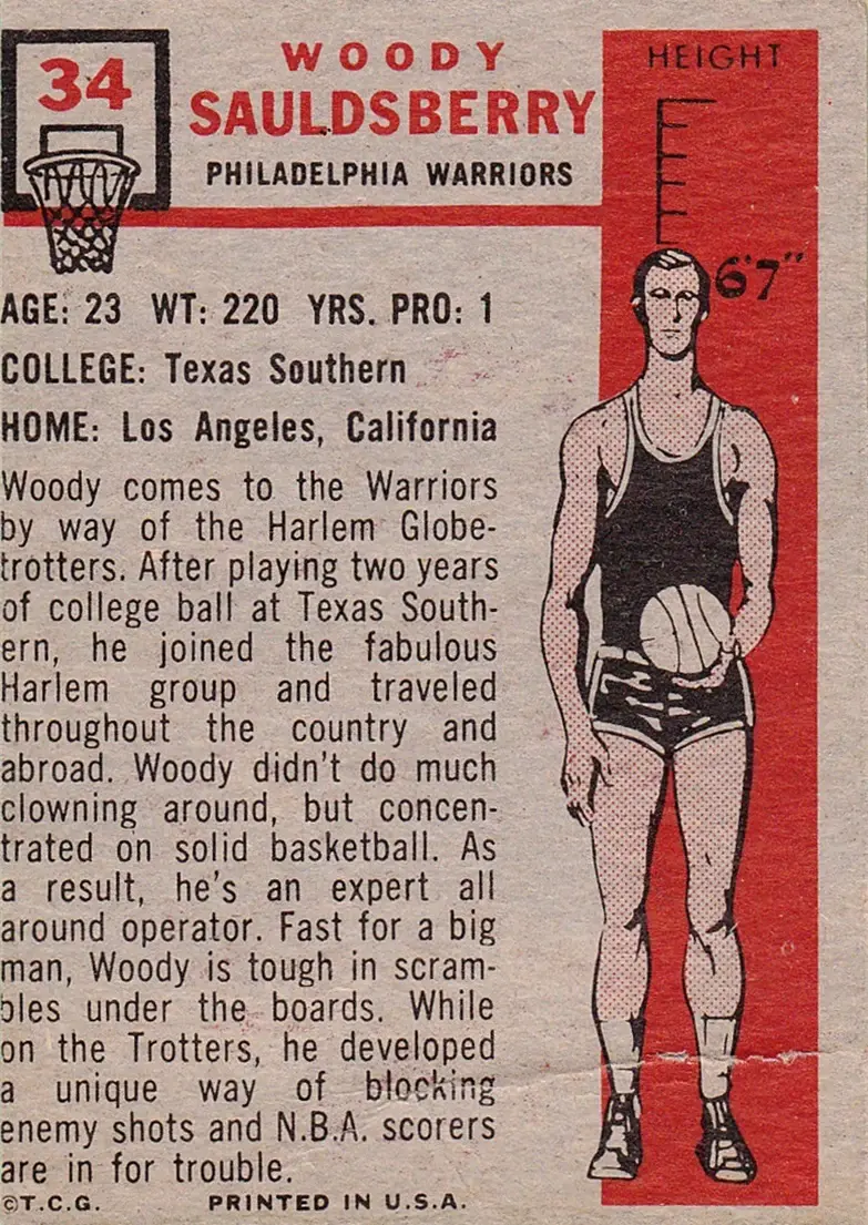Back of Woody Sauldsberry