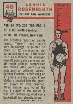 Back of Lennie Rosenbluth
