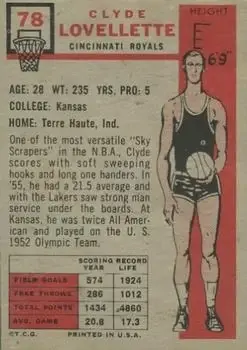 Back of Clyde Lovellette
