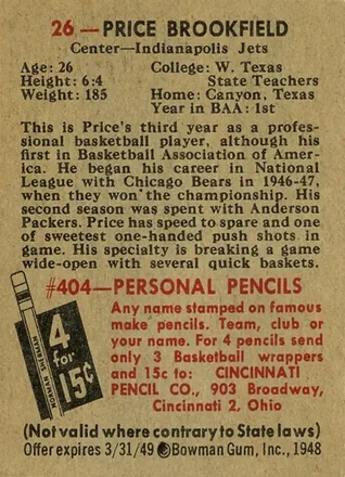 Price Brookfield Rückseite