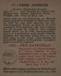 Back of Arnie Johnson