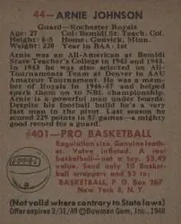 Back of Arnie Johnson