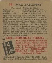 Back of Max Zaslofsky