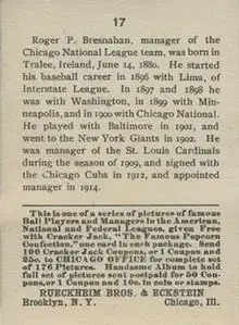 Back of Roger Bresnahan