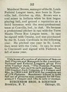 Back of Mordecai Brown