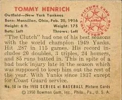 Back of Tommy Henrich