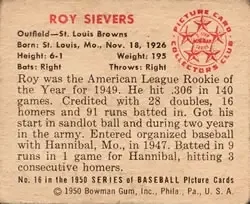 Back of Roy Sievers