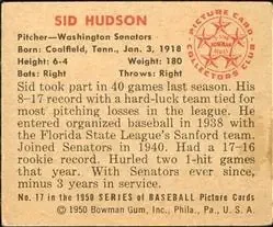 Back of Sid Hudson