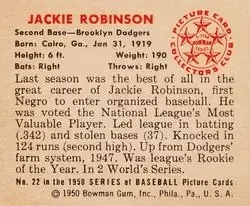 Back of Jackie Robinson