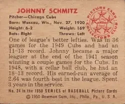 Back of Johnny Schmitz