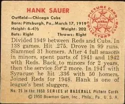 Back of Hank Sauer