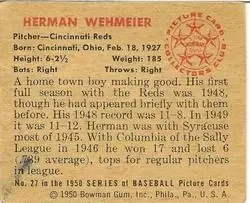 Back of Herman Wehmeier